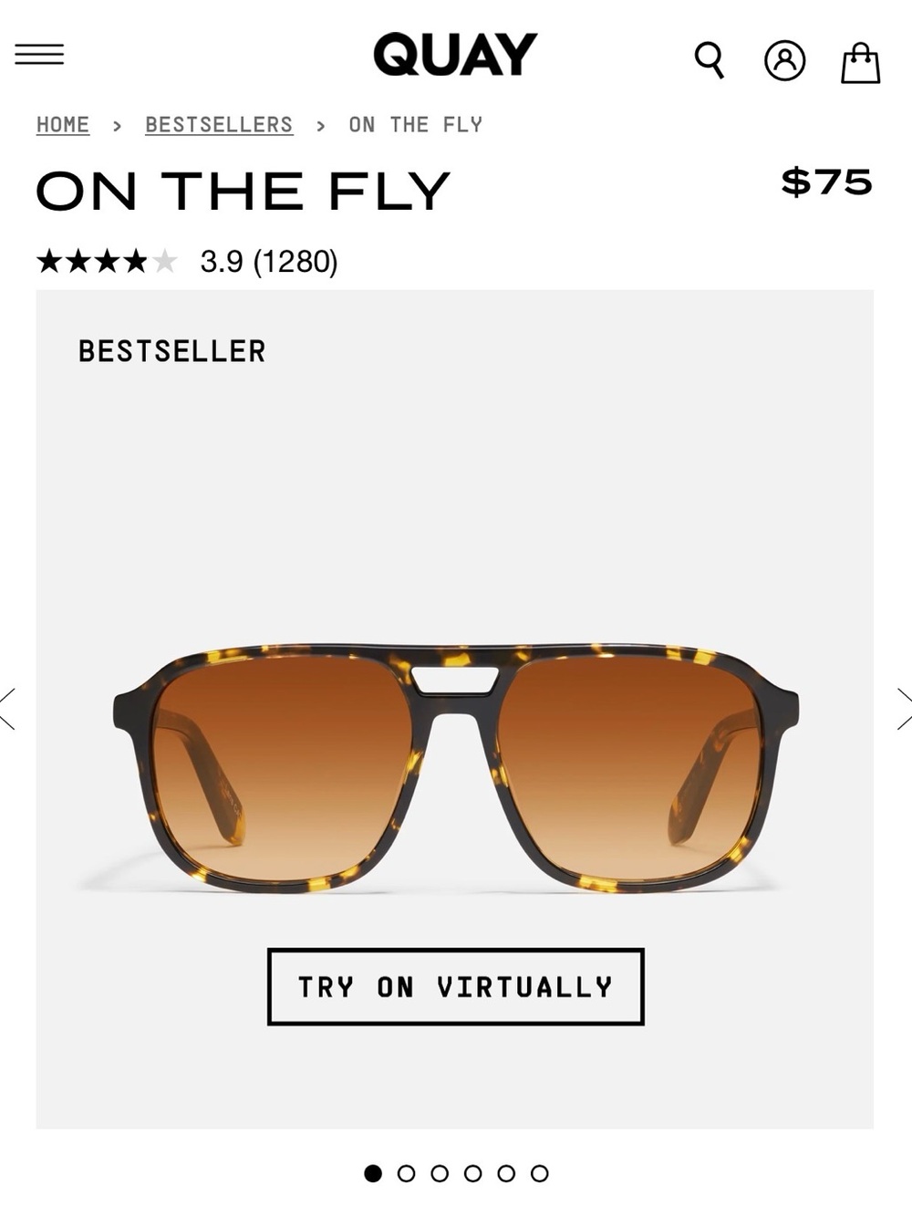 Quay Australia On The Fly Tortoise Frame with Brown Gradient Lenses